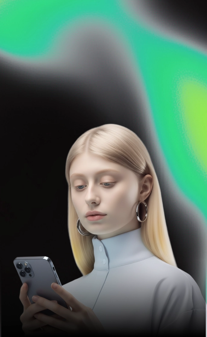Woman with a phone — HedgeCore referral program participant